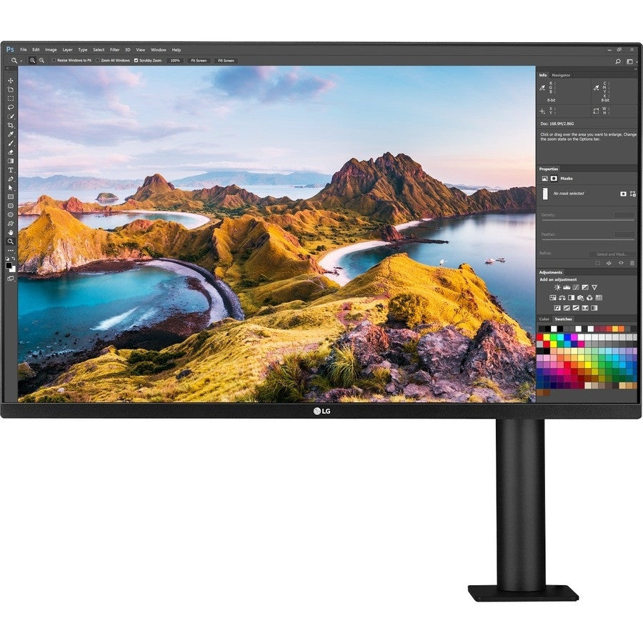 LG 31.5” Ergo IPS UHD 4K UltraFine™ Monitor with Ergonomic Stand & C-Clamp, USB Type-C, HDR10 and AMD FreeSync 32BN88U-B