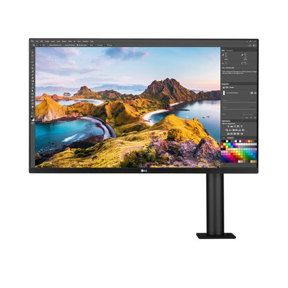 LG 31.5” Ergo IPS UHD 4K UltraFine™ Monitor with Ergonomic Stand & C-Clamp, USB Type-C, HDR10 and AMD FreeSync 32BN88U-B