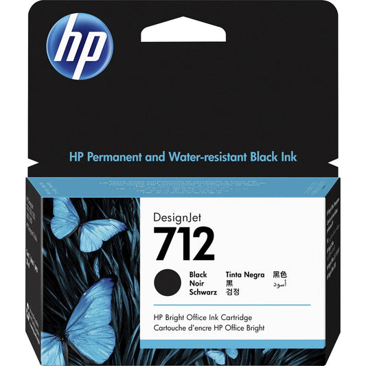 HP 712 38-ml Black DesignJet Ink Cartridge 3ED70A