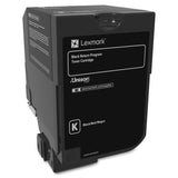 Lexmark CS720, CS/CX725 Black Toner Cartridge Return Program Yield 3,000 Pages 74C10K0