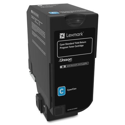 Lexmark CS720, CS/CX725 Cyan Toner Cartridge Return Program Yield 7,000 Pages 74C1SC0