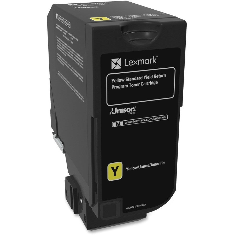 Lexmark CS720, CS/CX725 Yellow Toner Cartridge Return Program Yield 7,000 Pages 74C1SY0