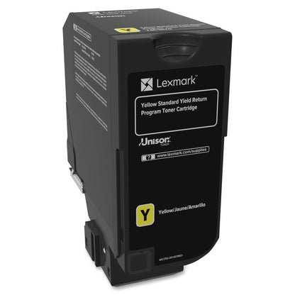 Lexmark CS720, CS/CX725 Yellow Toner Cartridge Return Program Yield 7,000 Pages 74C1SY0