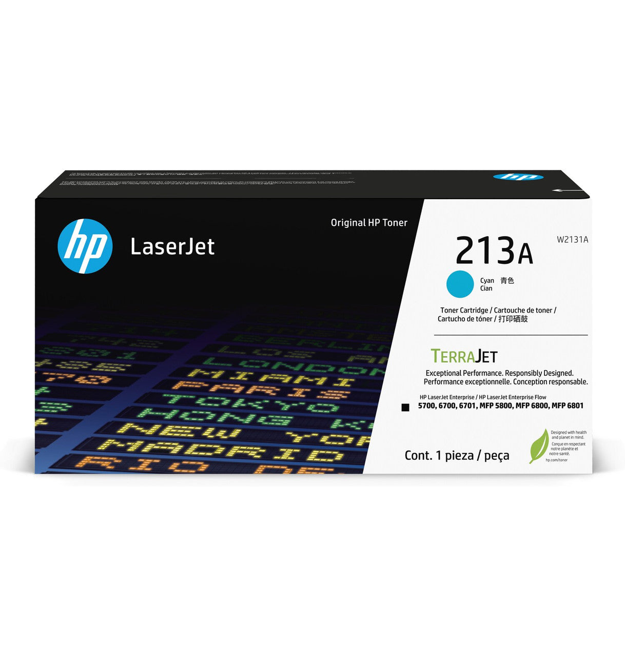 HP 213A Cyan Original LaserJet Toner Cartridge W2131A