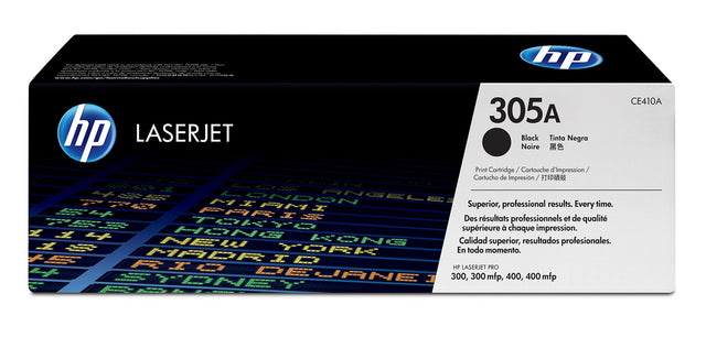 HP 305A Black Original LaserJet Toner Cartridge CE410A