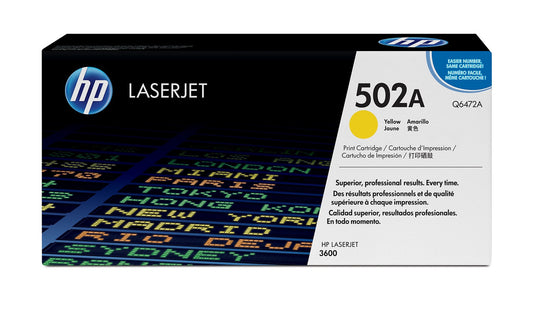 HP 502A Yellow Original LaserJet Toner Cartridge Q6472A