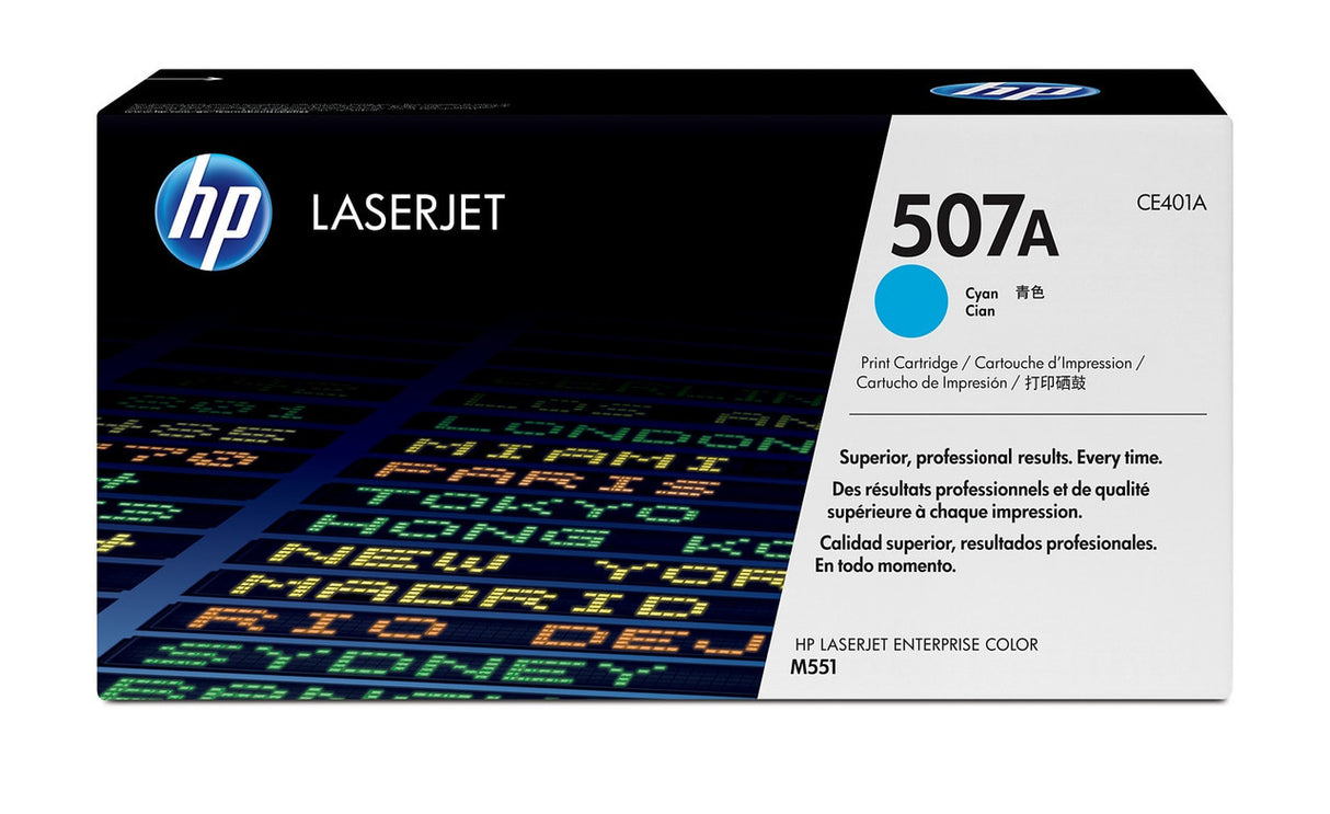 HP 507A Cyan Original LaserJet Toner Cartridge CE401A