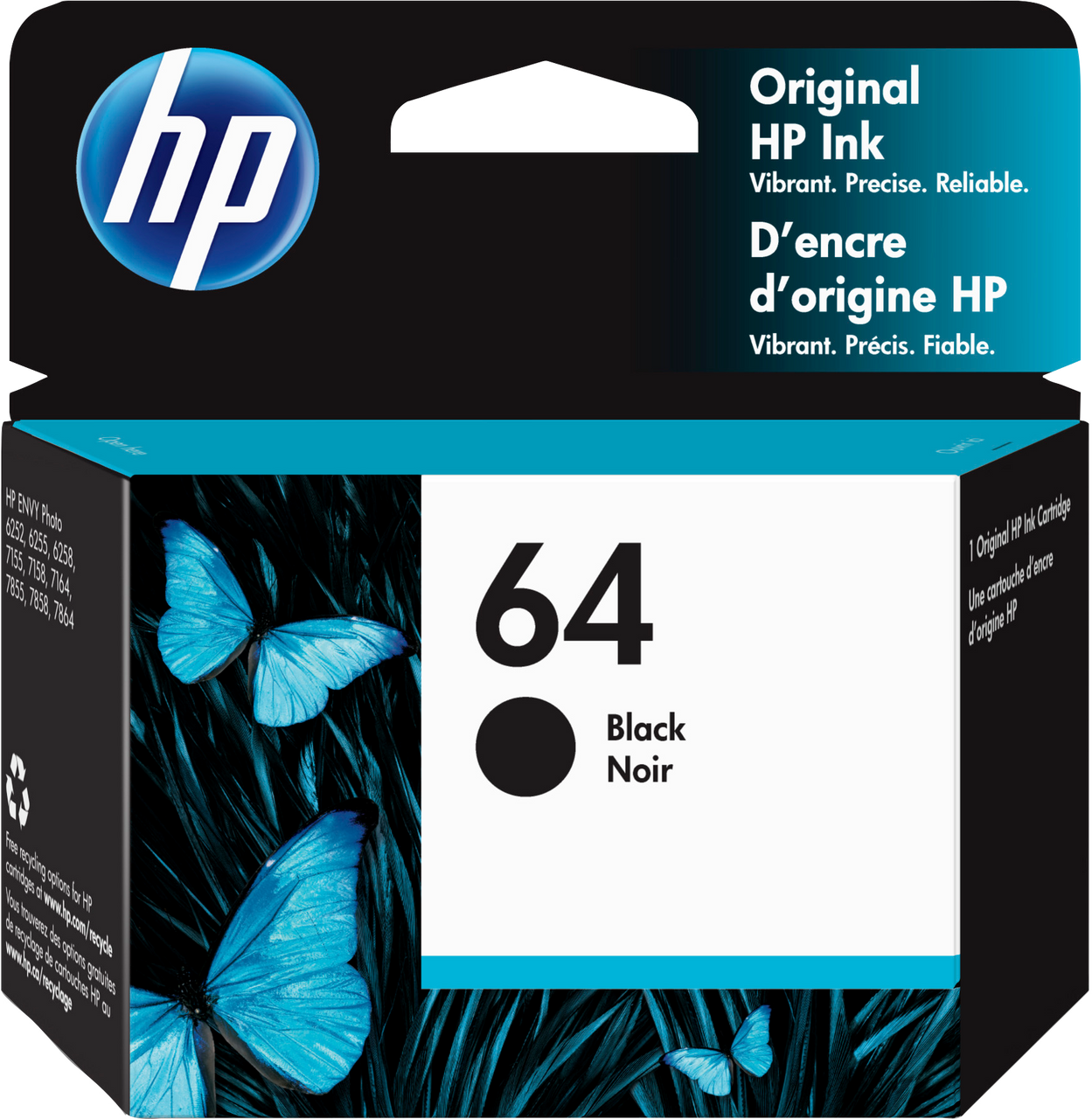 HP 64 Black Original Ink Cartridge N9J90AN#140