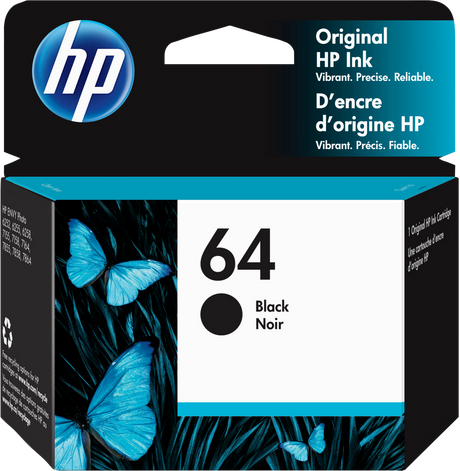 HP 64 Black Original Ink Cartridge N9J90AN#140