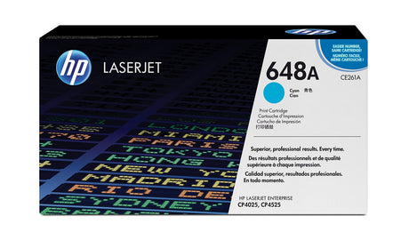 HP 648A Cyan Original LaserJet Toner Cartridge CE261A