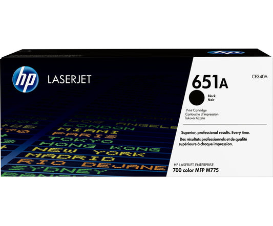 HP 651A Black Original LaserJet Toner Cartridge CE340A