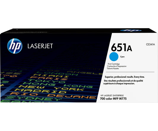 HP 651A Cyan Original LaserJet Toner Cartridge CE341A