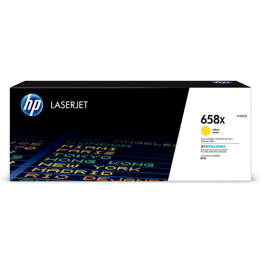 HP 658X High Yield Yellow Original LaserJet Toner Cartridge W2002X