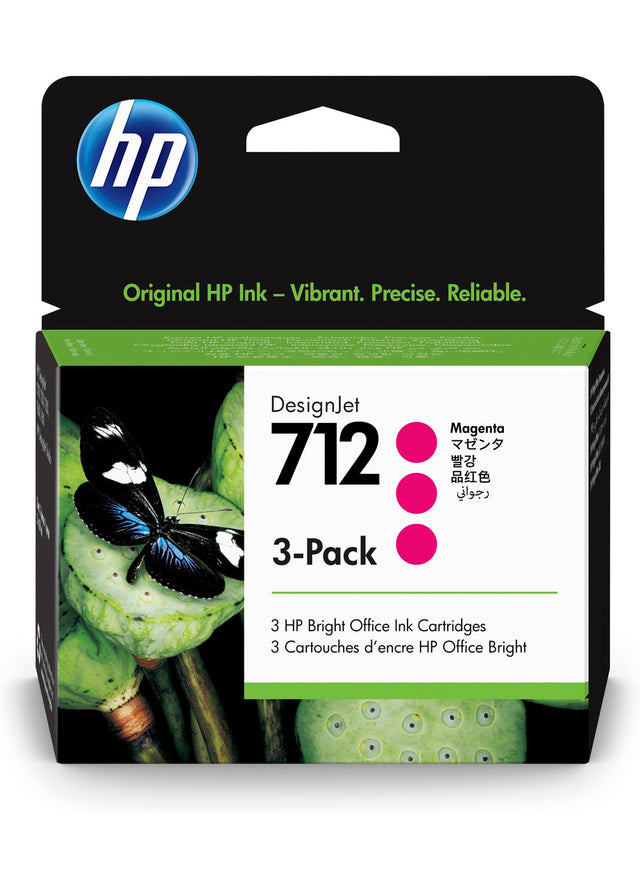 HP 712 3-pack 29-ml Magenta DesignJet Ink Cartridge 3ED78A