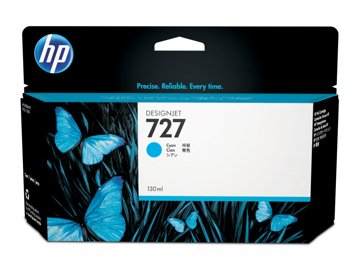 HP 727 130-ml Cyan DesignJet Ink Cartridge B3P19A