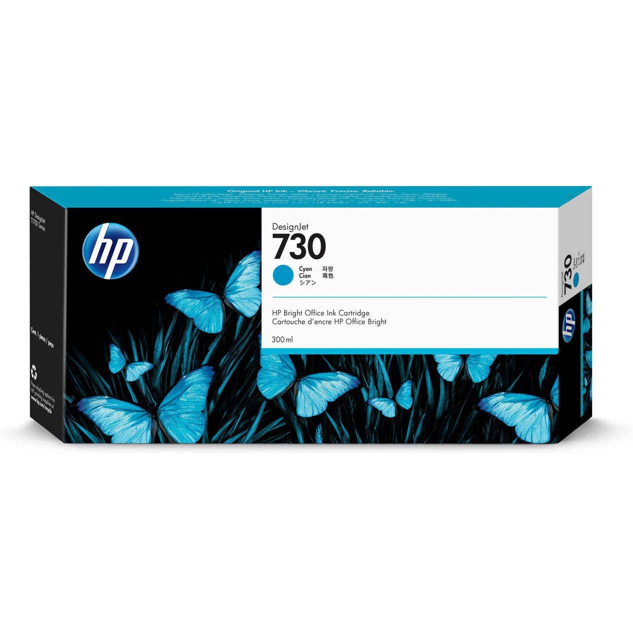 HP 730 300-ml Cyan DesignJet Ink Cartridge P2V68A