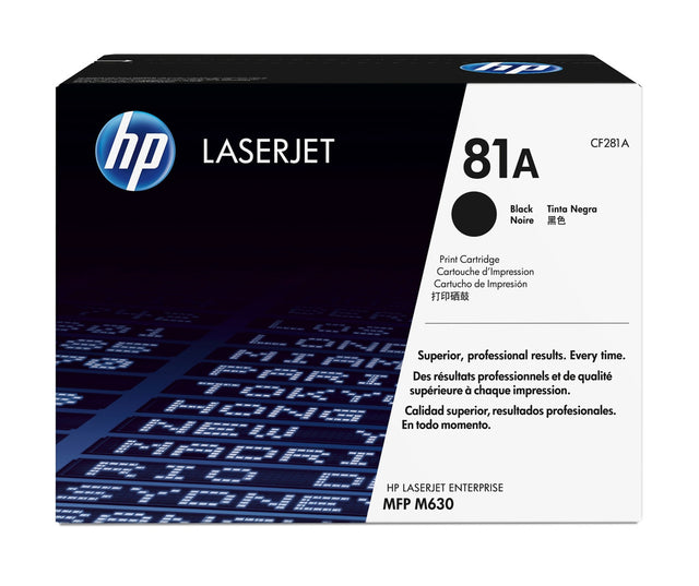 HP 81A Black Original LaserJet Toner Cartridge CF281A