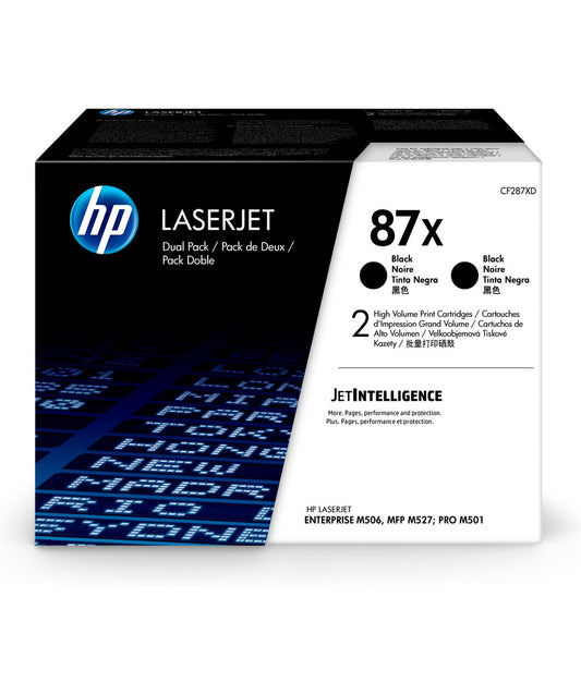 HP 87X 2-pack High Yield Black Original LaserJet Toner Cartridges CF287XD