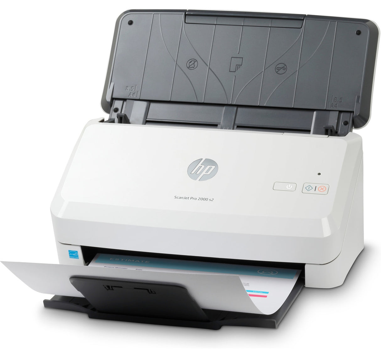 HP ScanJet Pro 2000 s2 Scanner; Scan speed 35 ppm/70 ipm (@300 ppi BWGC); Max Resolution: ADF 600 x 600 ppi optical, ADF 1200 x 1200 ppi software; Up to 3,000 pages per daily duty cycle; Button only 6FW06A#BGJ