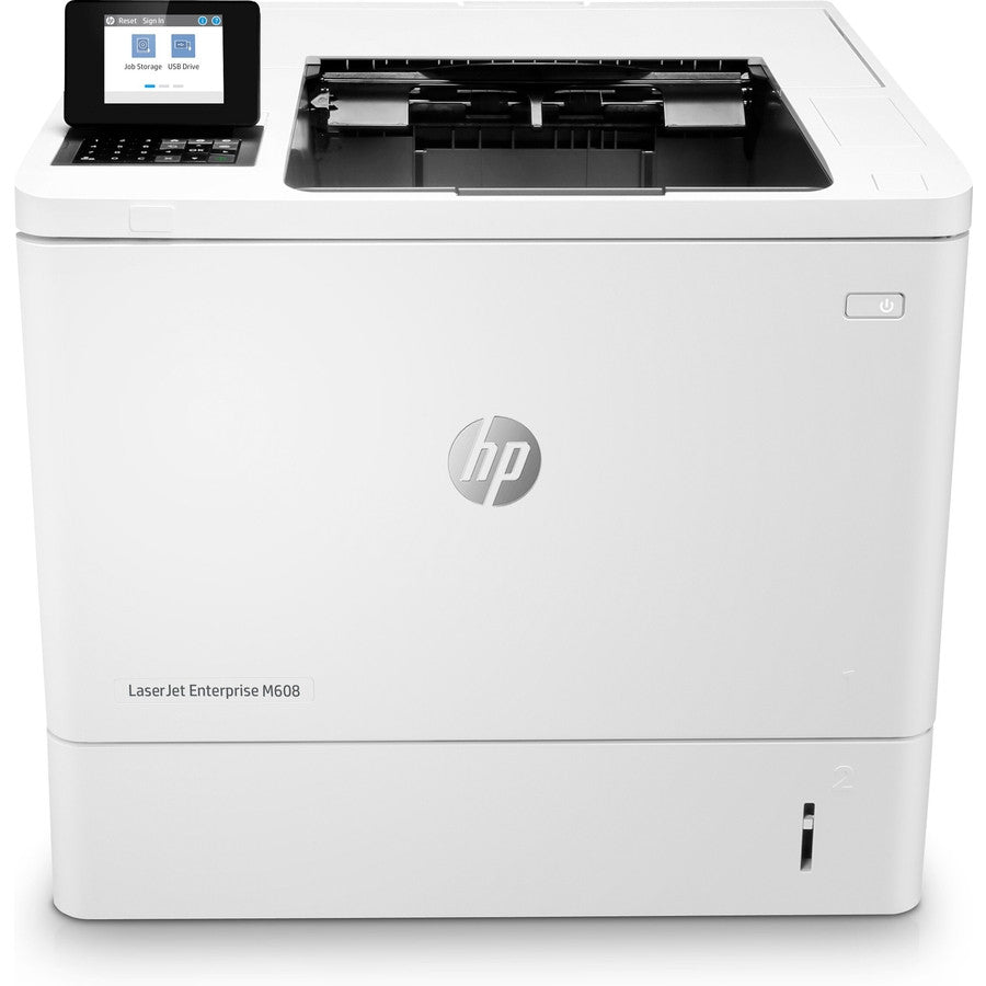 HP LaserJet Enterprise M608n, Black and white, Printer for Business, Print, Wireless; Memory card slot; Optional Stapling; JetIntelligence cartridge K0Q17A#BGJ