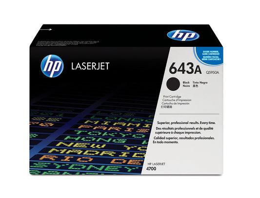 HP 643A Black Original LaserJet Toner Cartridge Q5950A