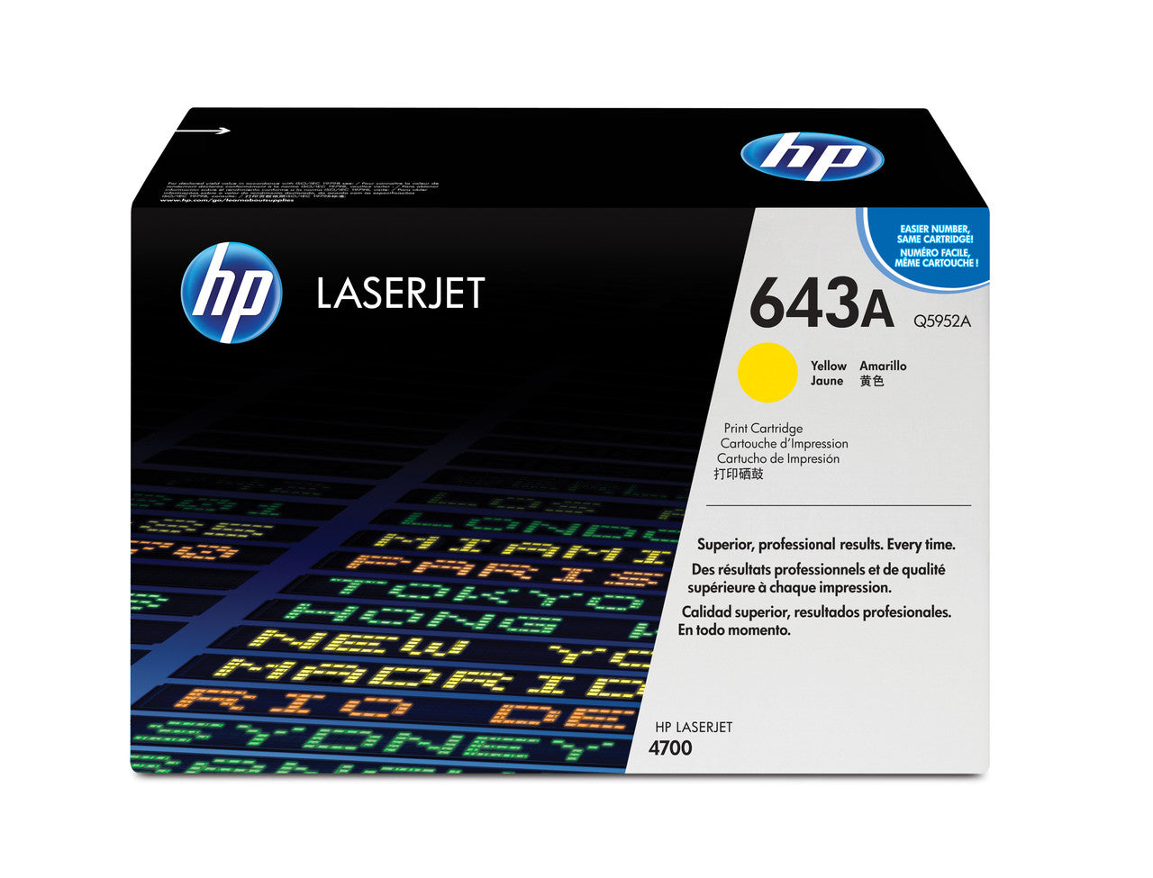 HP 643A Yellow Original LaserJet Toner Cartridge Q5952A