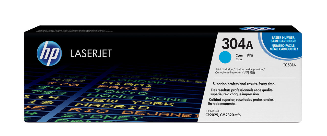 HP 304A Cyan Original LaserJet Toner Cartridge CC531A