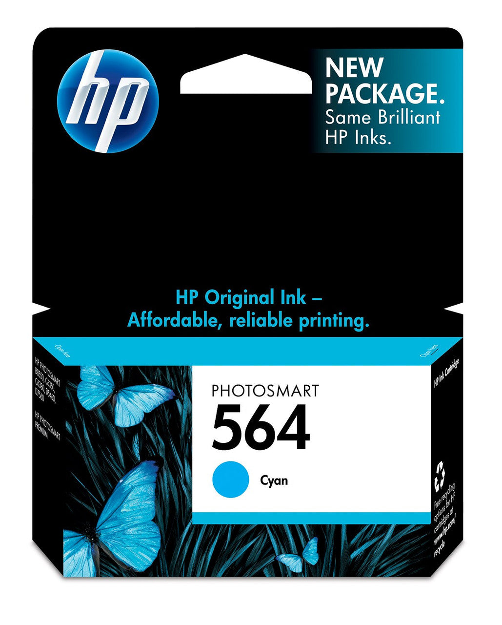 HP 564 Cyan Original Ink Cartridge CB318WN#140