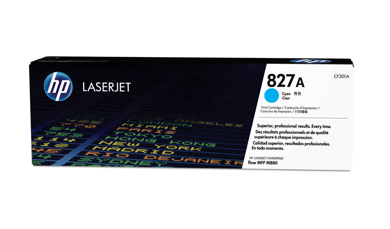 HP 827A Cyan Original LaserJet Toner Cartridge CF301A