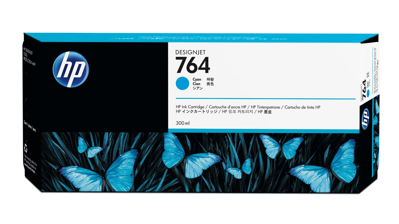 HP 764 300-ml Cyan DesignJet Ink Cartridge C1Q13A