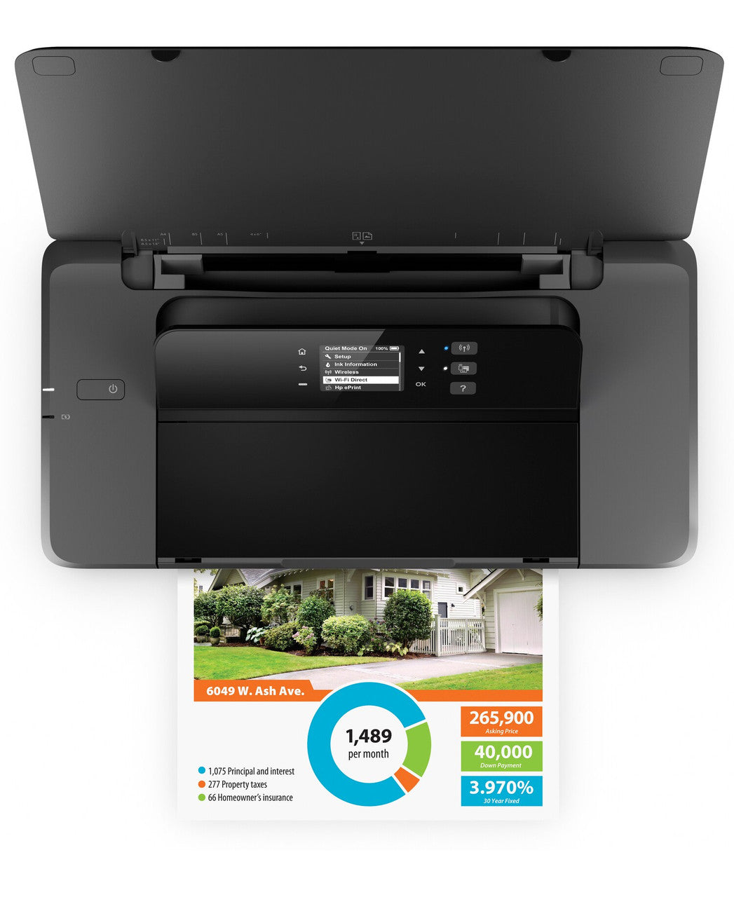 HP OfficeJet 200 Mobile Printer, Color, Printer for Small office, Print, Front-facing USB printing CZ993A#B1H