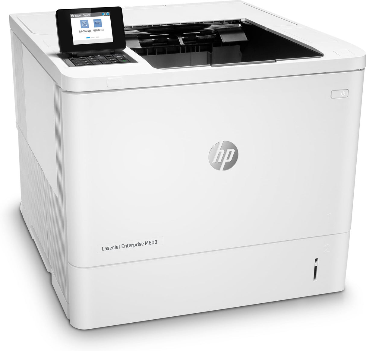 HP LaserJet Enterprise M608n, Black and white, Printer for Business, Print, Wireless; Memory card slot; Optional Stapling; JetIntelligence cartridge K0Q17A#BGJ