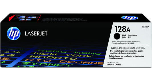 HP 128A Black Original LaserJet Toner Cartridge CE320A