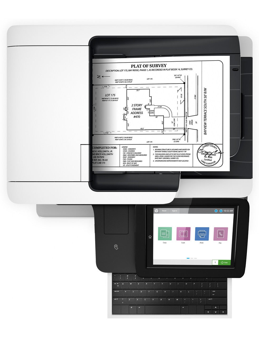 HP LaserJet Enterprise Flow MFP M528z, Black and white, Printer for Print, copy, scan, fax, Front-facing USB printing; Scan to email; Two-sided printing; Two-sided scanning 1PV67A#BGJ