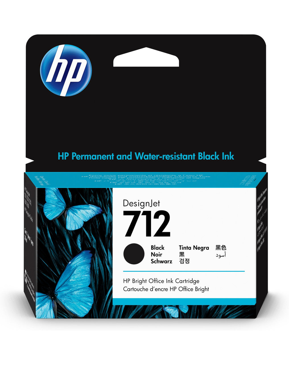 HP 712 38-ml Black DesignJet Ink Cartridge 3ED70A