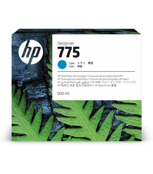 HP 775 500-ml Cyan Ink Cartridge 1XB17A