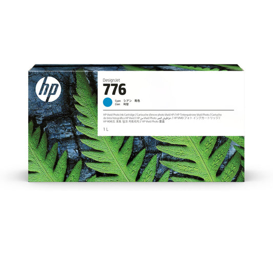 HP 776 1-liter Cyan Ink Cartridge 1XB09A