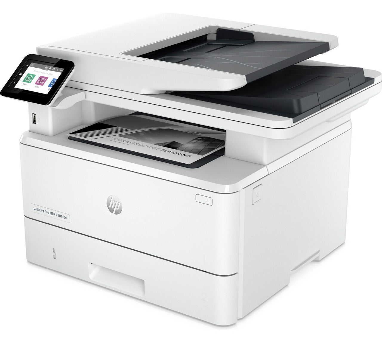 HP LaserJet Pro MFP 4101fdw Printer, Black and white, Printer for Small medium business, Print, copy, scan, fax, Wireless; HP Instant Ink eligible; Print from phone or tablet; Automatic document feeder 2Z619FR#BGJ