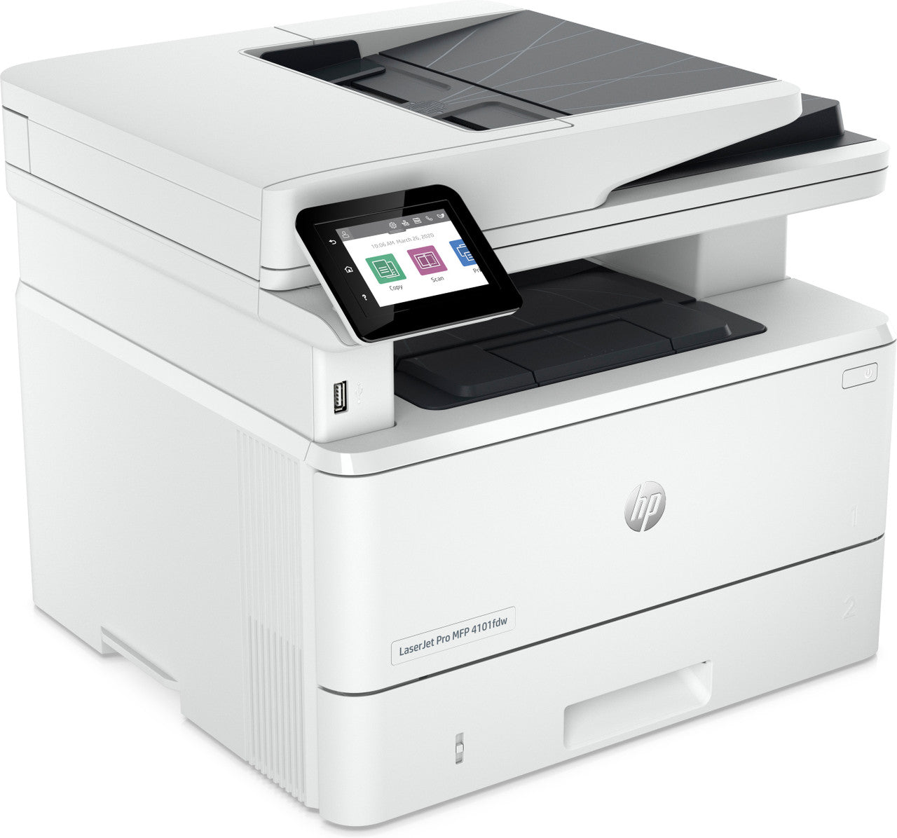 HP LaserJet Pro MFP 4101fdw Printer, Black and white, Printer for Small medium business, Print, copy, scan, fax, Wireless; HP Instant Ink eligible; Print from phone or tablet; Automatic document feeder 2Z619F#BGJ