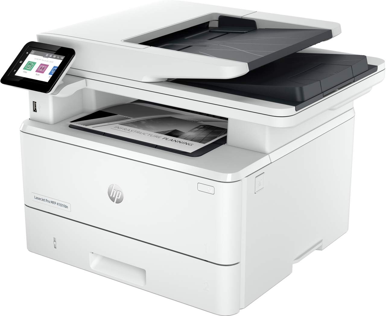 HP LaserJet Pro MFP 4101fdn Printer, Black and white, Printer for Small medium business, Print, copy, scan, fax, HP Instant Ink eligible; Print from phone or tablet; Automatic document feeder; Two-sided printing 2Z618F#BGJ