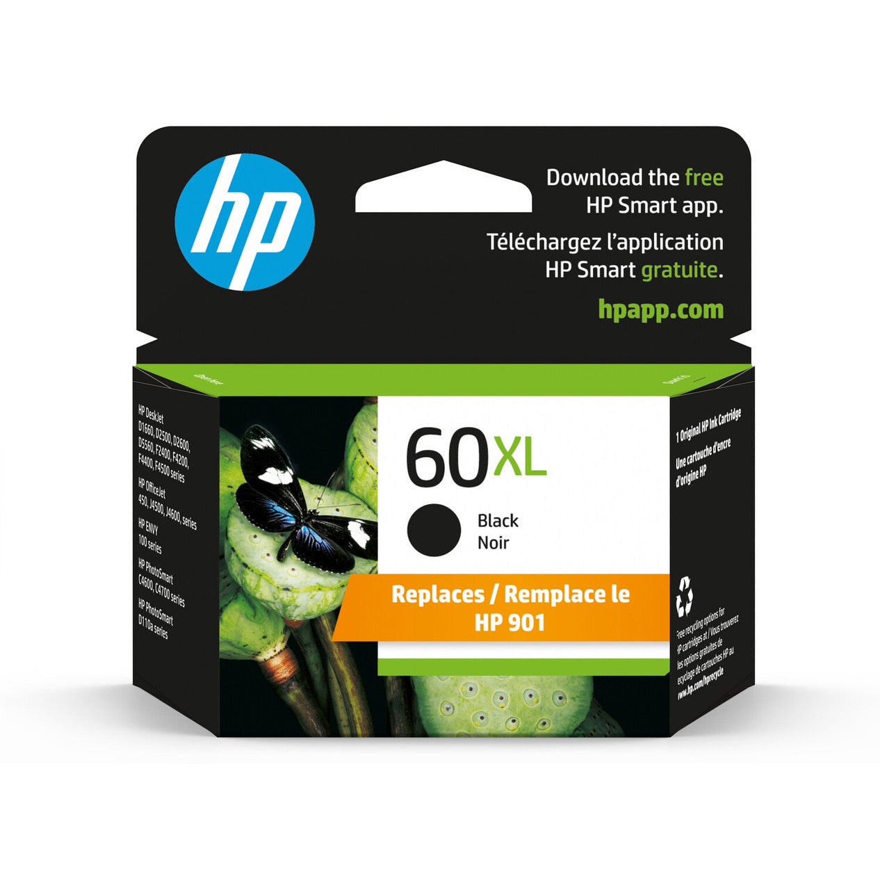 HP 60XL High Yield Black Original Ink Cartridge CC641WN#140